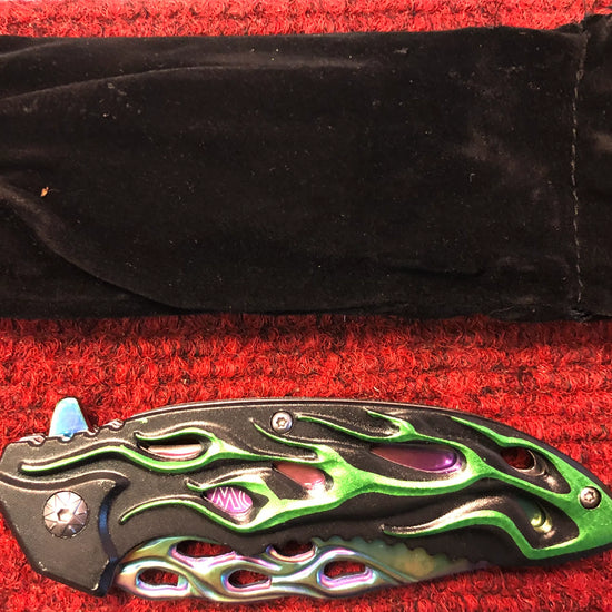RainBow Green Lock Knife