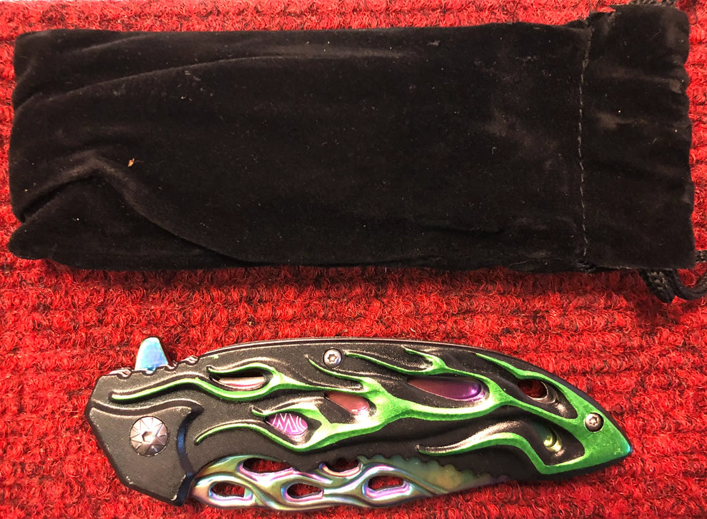 RainBow Green Lock Knife