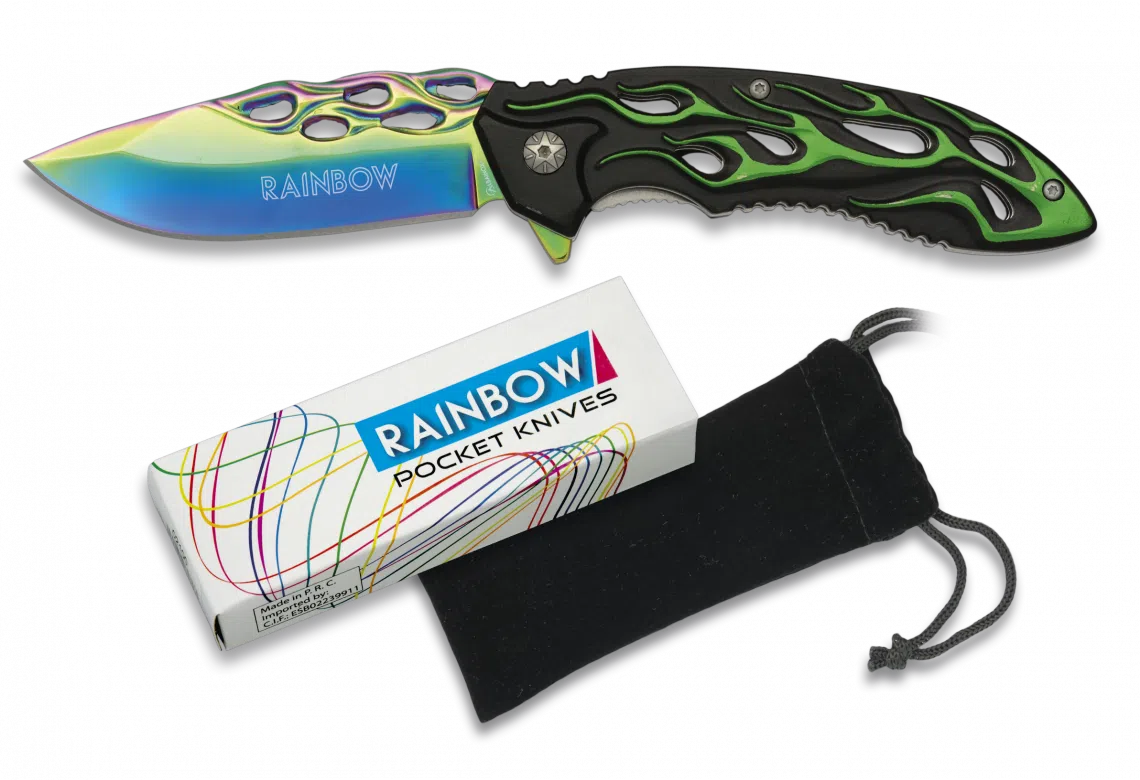 RainBow Green Lock Knife