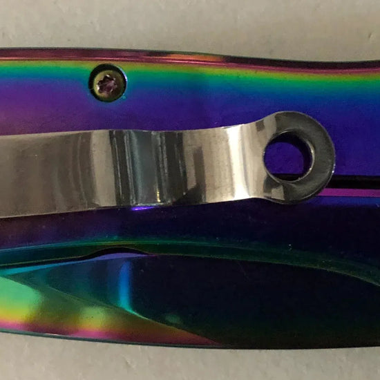 Rainbow Skull Lock Knife
