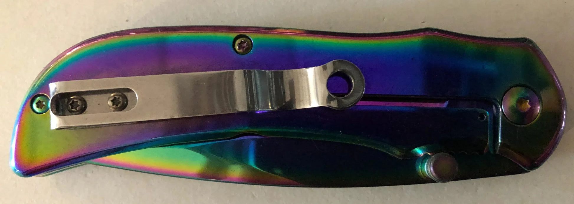 Rainbow Skull Lock Knife