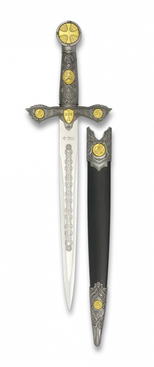 Silver & Gold Templar Dagger