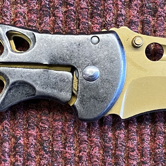 Skull (Gold) Lock Knife