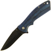Blue Pakkawood Handle Lock Knife