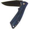 Blue Pakkawood Handle Lock Knife