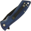 Blue Pakkawood Handle Lock Knife