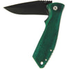 Green Pakkawood Handle Lock Knife