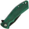 Green Pakkawood Handle Lock Knife