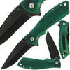 Green Pakkawood Handle Lock Knife