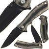 Grey Pakkawood Handle Lock Knife