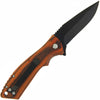 Brown Pakkawood Handle Lock Knife