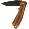 Brown Pakkawood Handle Lock Knife