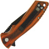 Brown Pakkawood Handle Lock Knife