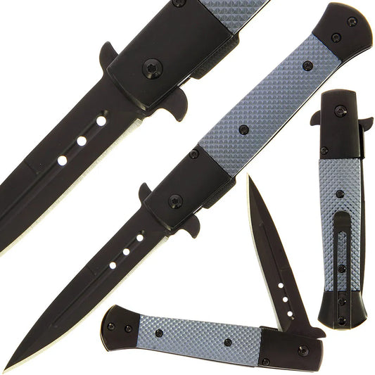 Black Grey Stainless Aluminium Lock Knife