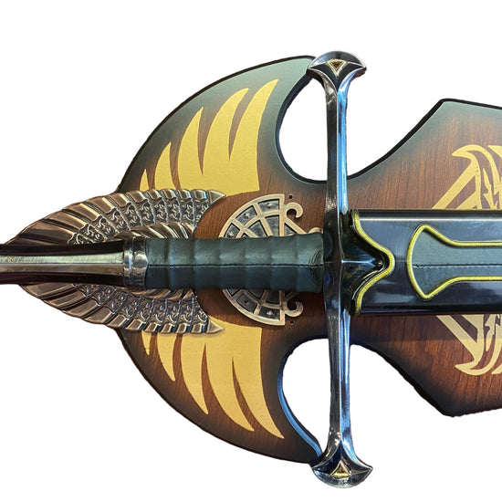 Decorative bow with intricate design on a brown textured background