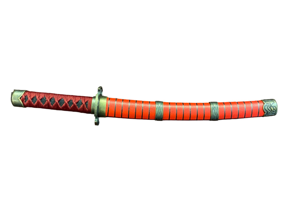 Sword with red and black handle
