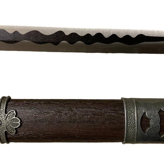 Sword with wooden sheath on a white background