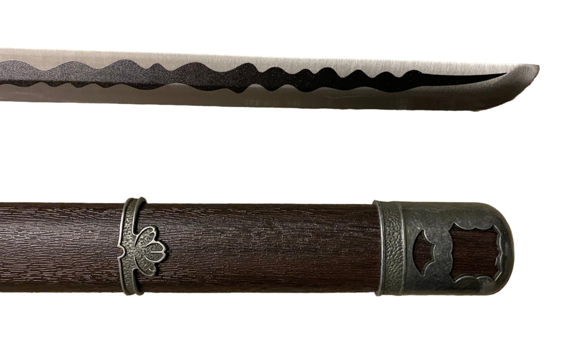 Sword with wooden sheath on a white background