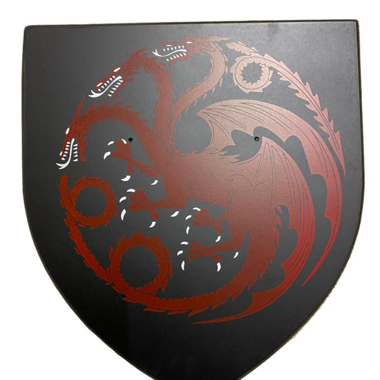 Decorative item with red dragon design 
