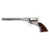 Revolver with wooden grip on a white background