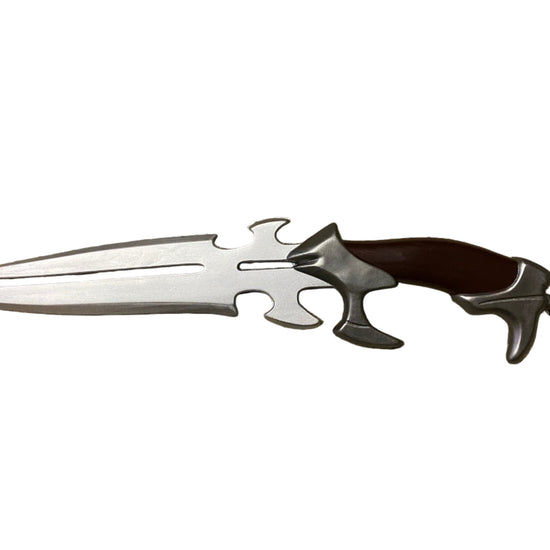 Decorative dagger with a unique handle design on a white background