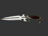 Decorative dagger with a unique handle design on a white background