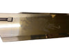 Gold-colored object with a engraved design on a white background