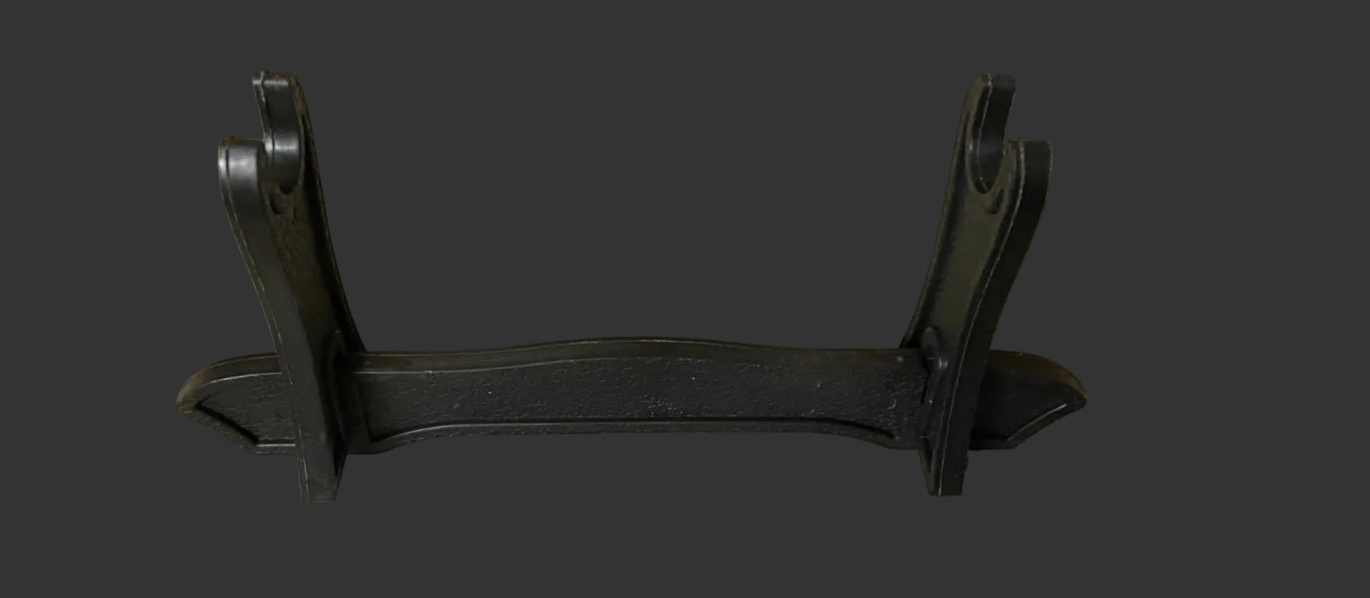 Black plastic stand on a black background