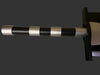 Black and silver barbell on a white background