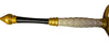 Decorative sword with gold and black accents on a white background