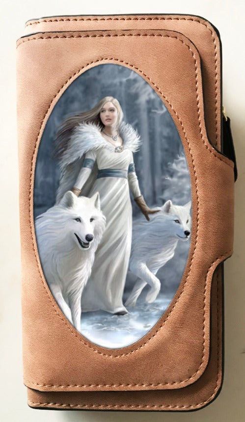 Winter Guardians Wolf Suede 3D Purse - Anne Stokes