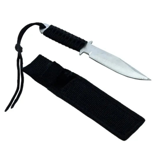 Survival Black Fixed Blade Laced Knife