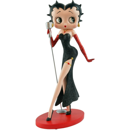 Betty Boop Figurine | Black Glitter Singer