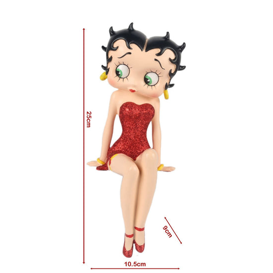 Betty Boop Figurine | Red Glitter Shelf Sitter