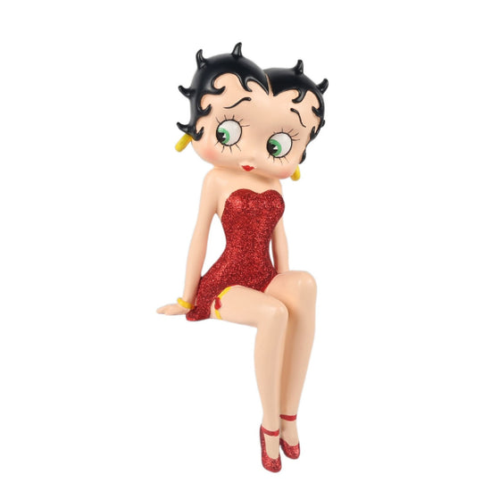 Betty Boop Figurine | Red Glitter Shelf Sitter
