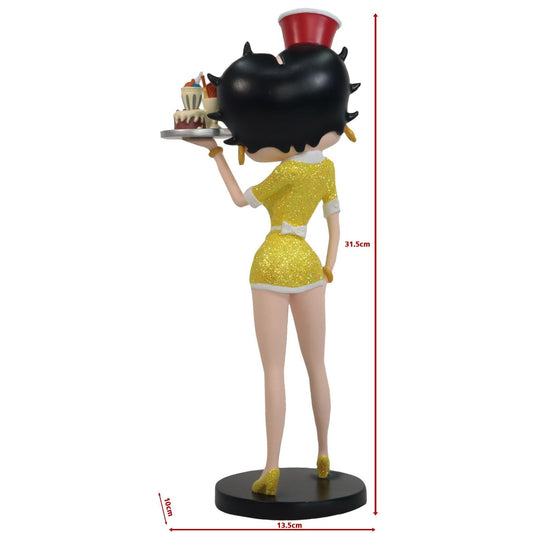 Betty Boop Figurine | Yellow Glitter Diner Waitress