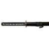 Black sword with decorative handle on a white background