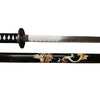 Sword with dragon design on a white background
