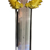 Decorative sword with gold winged hilt on a white background