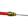 Sword with gold hilt and red sheath on a white background