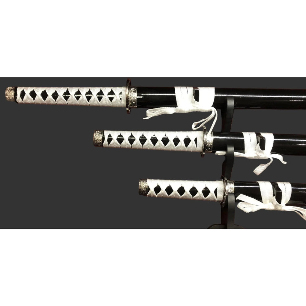 Black & White Dragon Samurai Sword Set