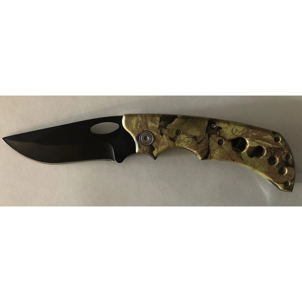 Camo Tree Effect Lock Knife
