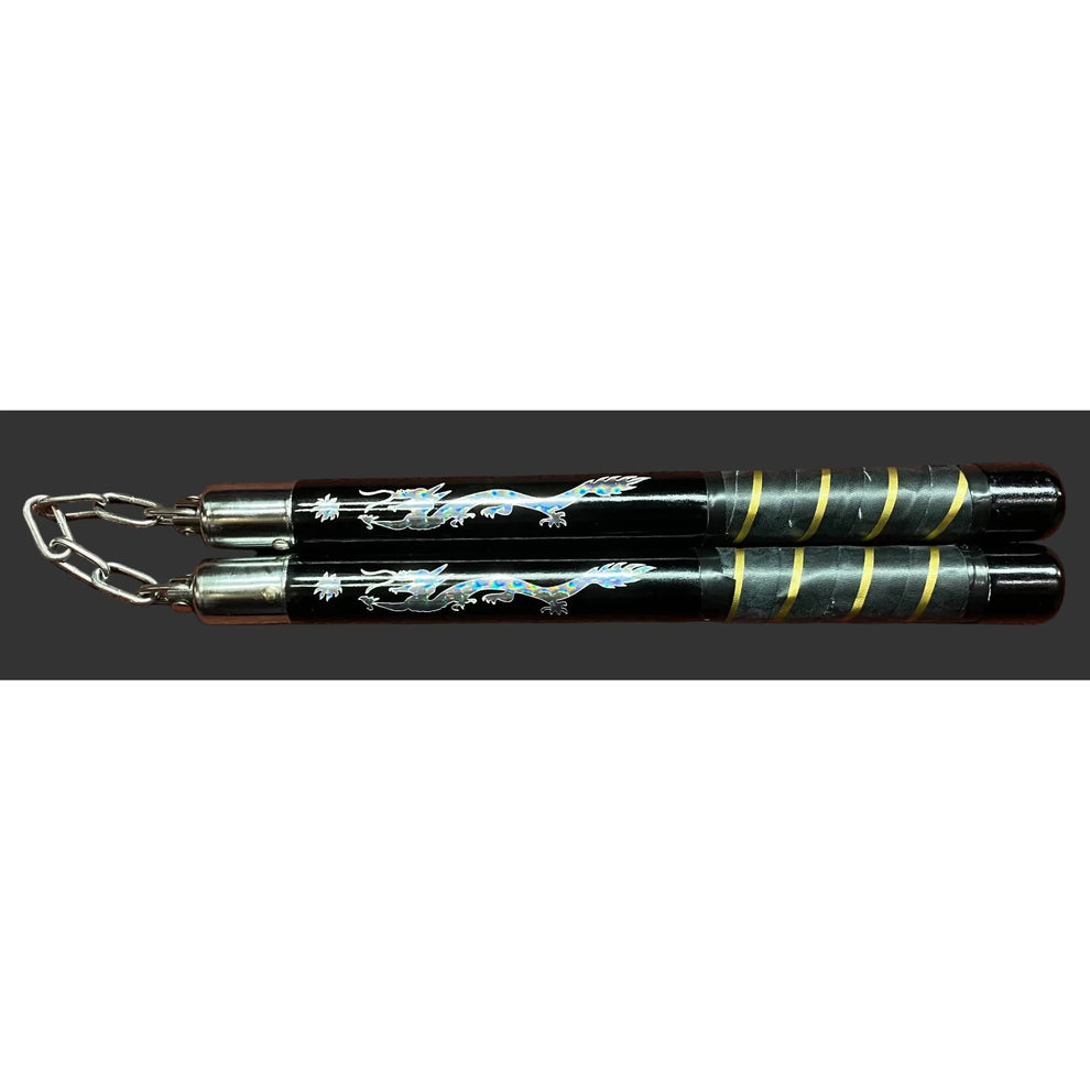 Dragon Wrapped Wooden Nunchucks