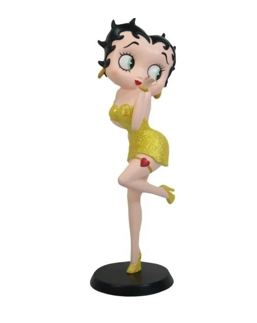 Betty Boop Figurine | Yellow Glitter | Blowing Kiss | PRE-ORDER