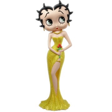 Betty Boop Yellow Glitter Holding Flowers Figurine