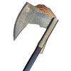 Decorative axe with a wooden handle on a white background