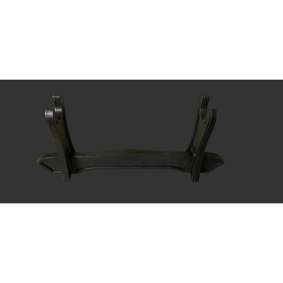 Black plastic stand on a black background