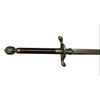 Sword with decorative hilt on a white background