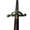 Sword with decorative hilt on a white background