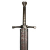 Decorative sword with a detailed hilt on a white background